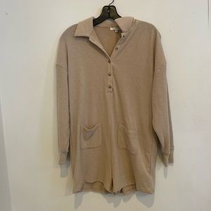 Knit long sleeve romper